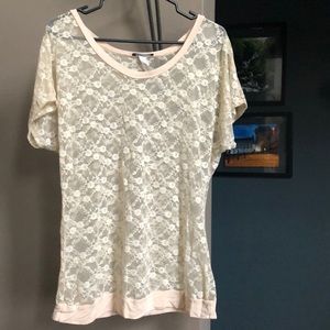 Cream Lace Top
